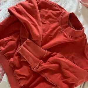 We The Free Coral/Red Cropped Sweatshirt